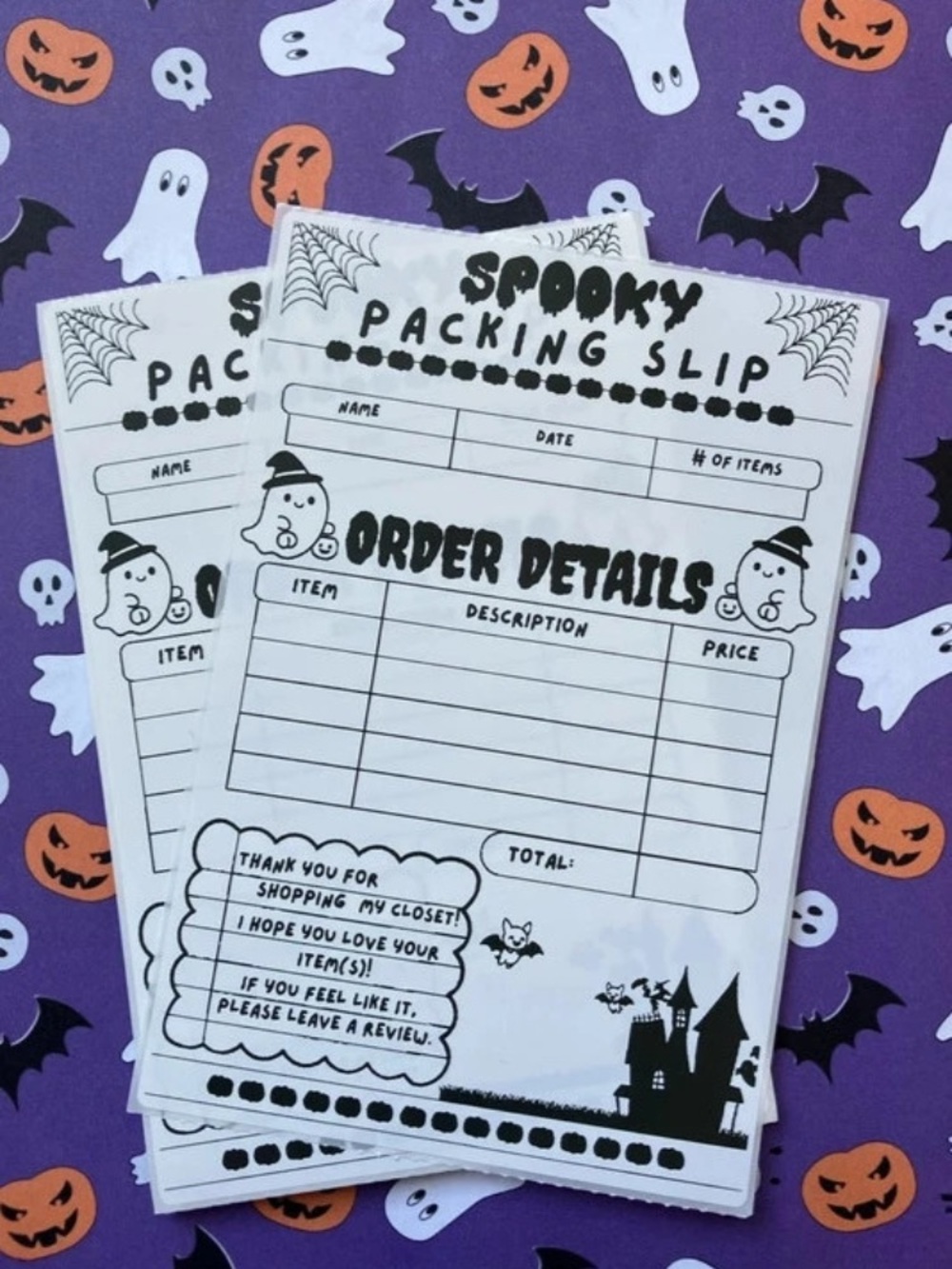 Spooky Themed Thermal Packing Slip Labels (20)